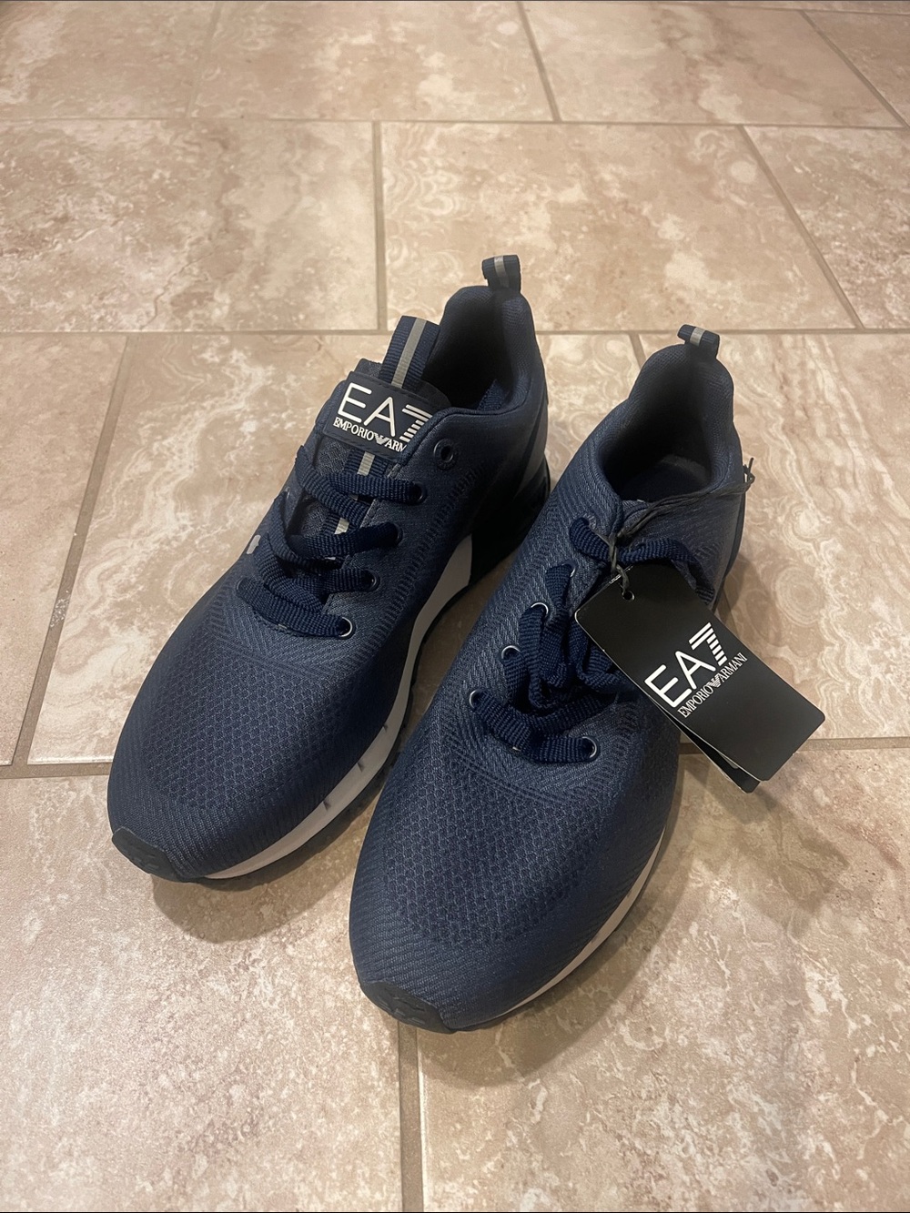 Emporio Armani EA7 Navy Mesh Men's Sneakers
